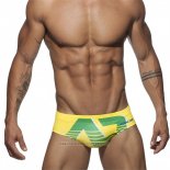 Slip Natacion Addicted Hombre Amarillo Verde