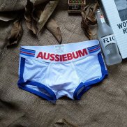 Boxer Aussiebum Hombre Malla Blanco Azul