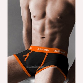 Boxer Calvin Klein Hombre 365 Naranja Negro