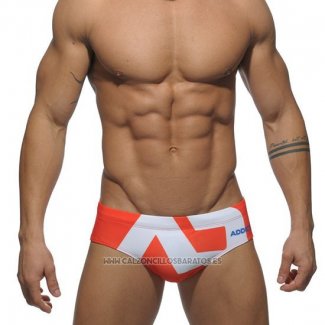 Slip Natacion Addicted Hombre Naranja Blanco