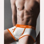 Boxer Calvin Klein Hombre 365 Naranja Blanco